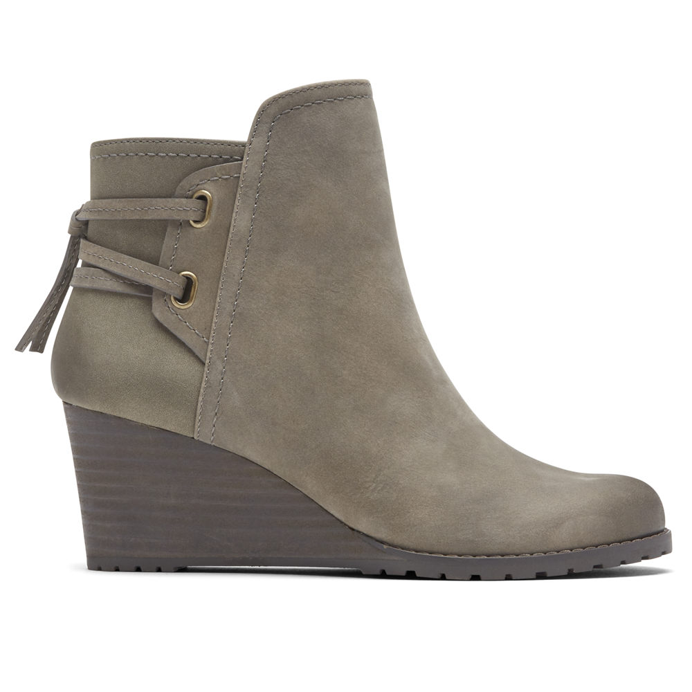 Rockport Womens Boots Grey - Cobb Hill Lucinda Back Tie - UK 170-NQWMYP